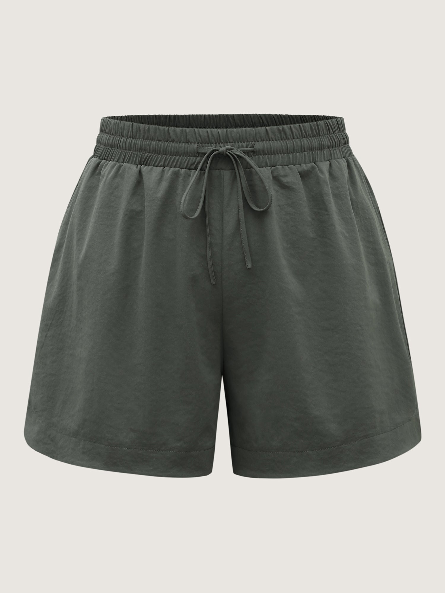 Waist-Tie Solid Wide-Leg Shorts-Sweetccc