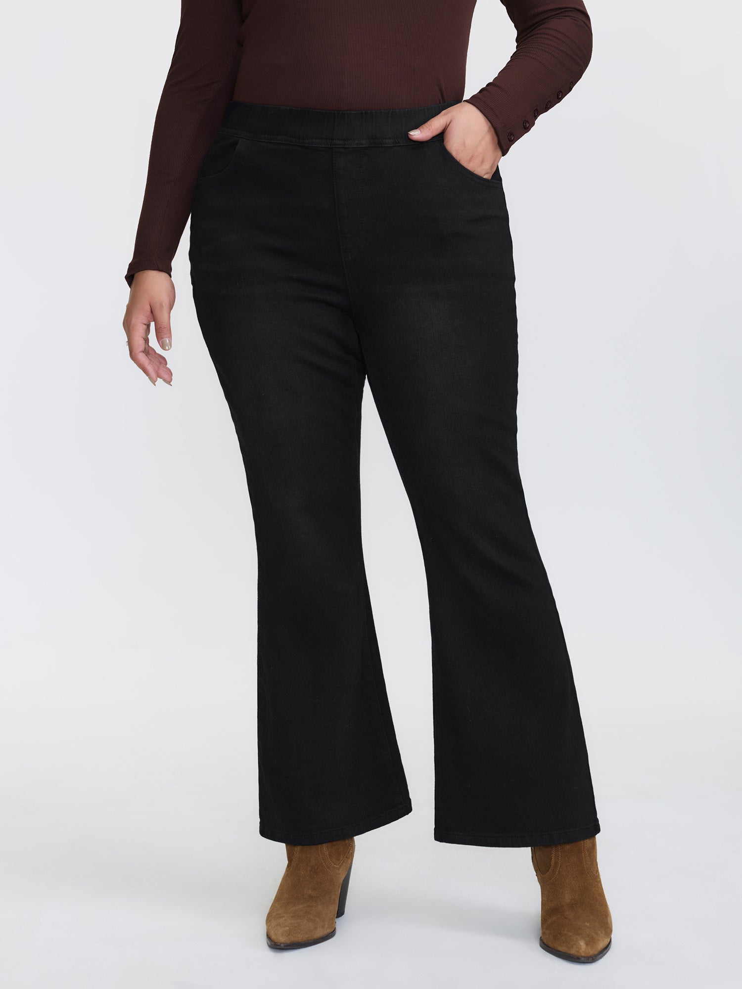 Supersoft Stretchy Flared Jeans-Sweetccc