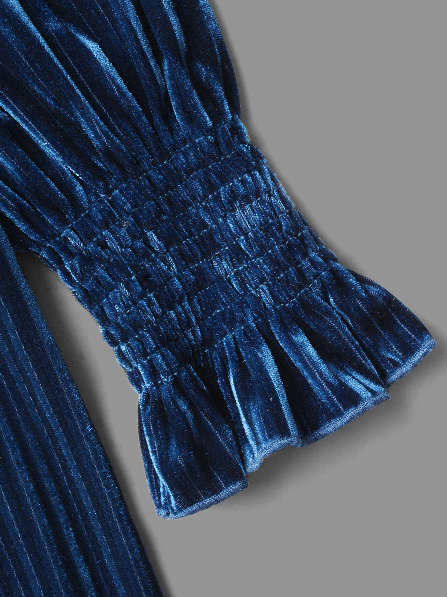 Velvet Smocked Bodice Jersey Top-Sweetccc