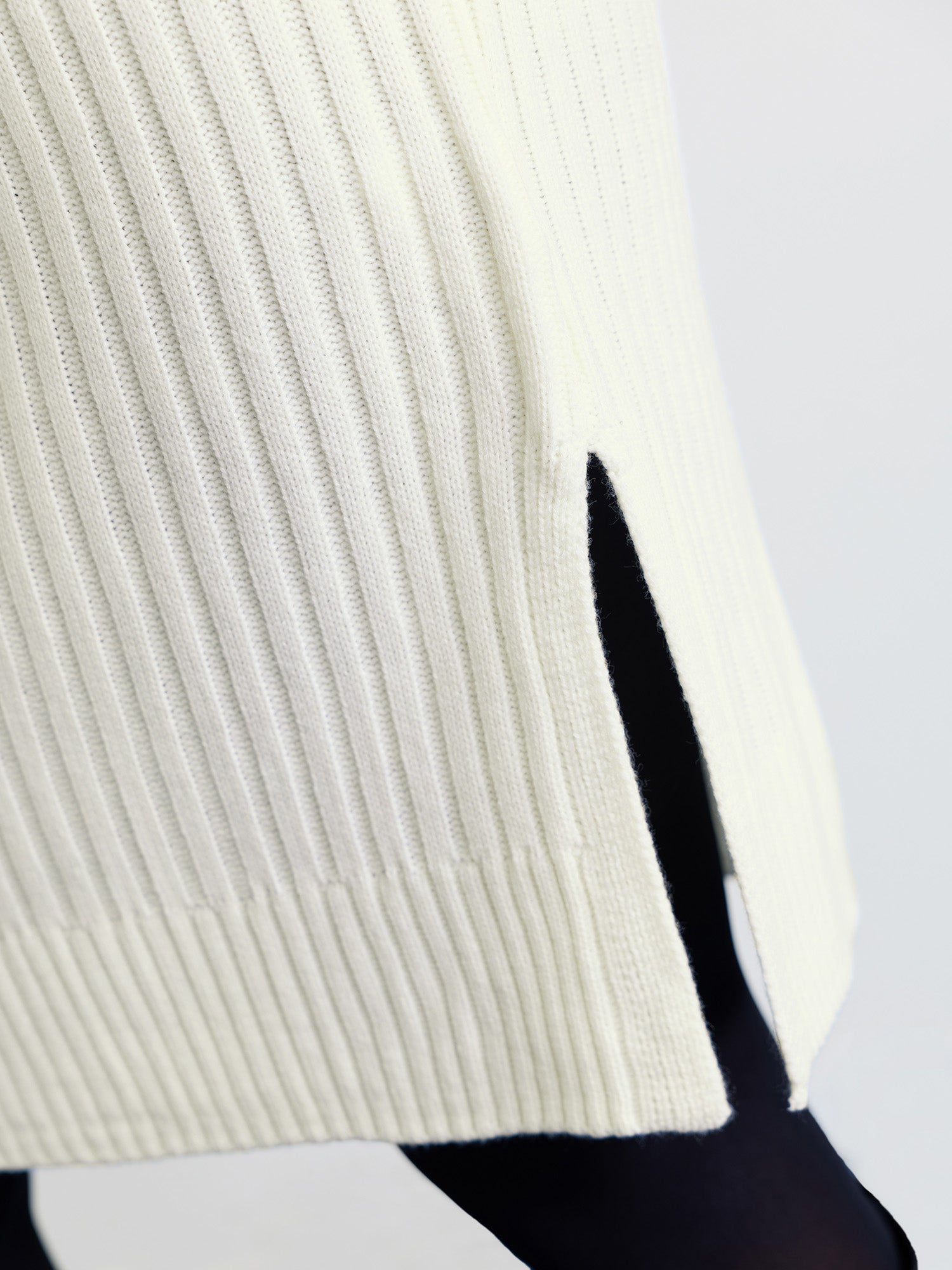 High Turtleneck Textured Sweater Dress-Sweetccc