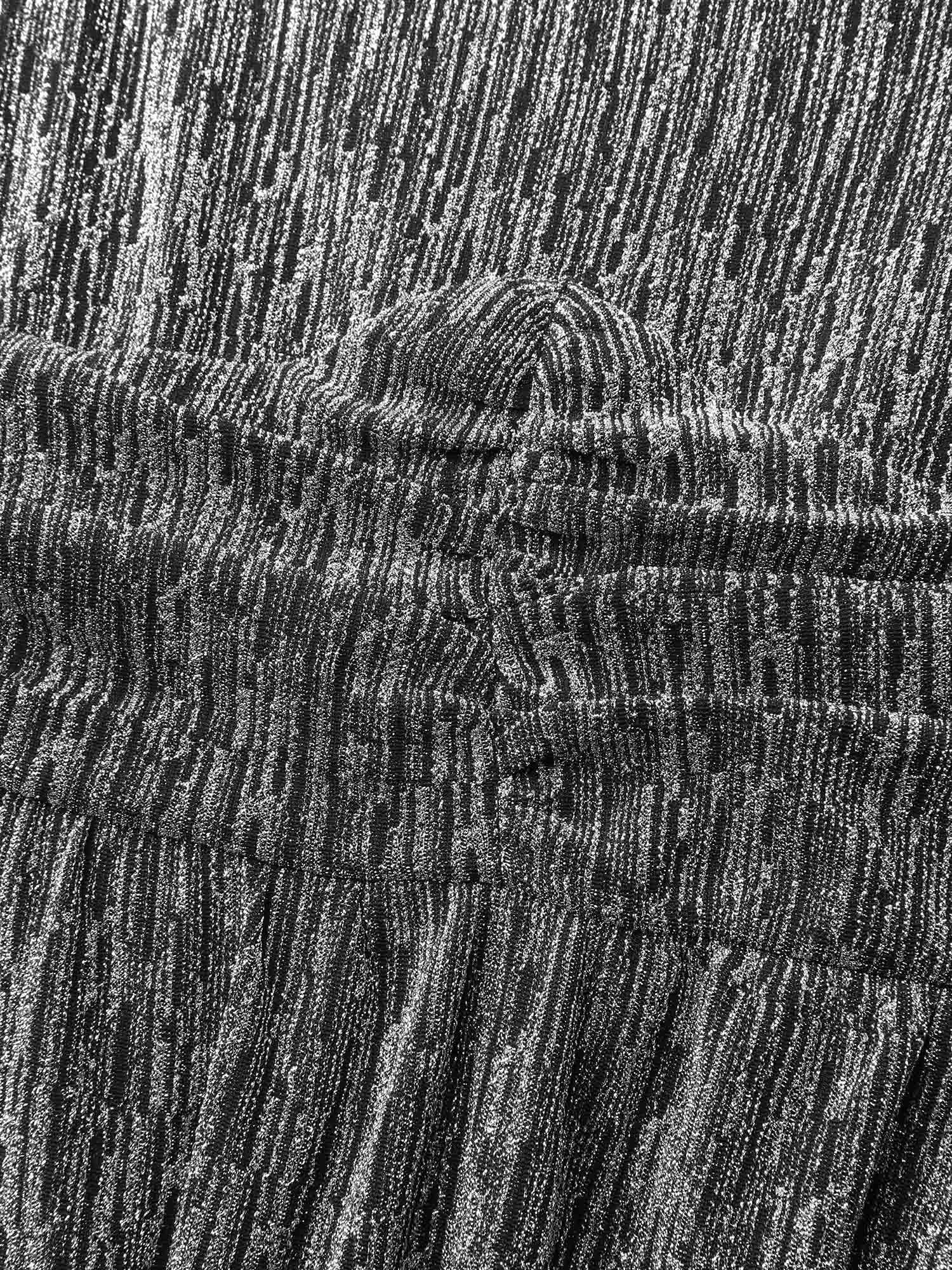 Lurex Side Slit Pleated Waist Maxi Dress-Sweetccc