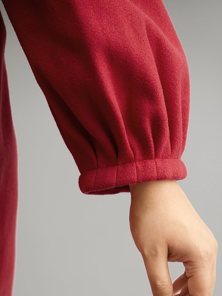 Lapel Collar Pocket Button Up Coat-Sweetccc