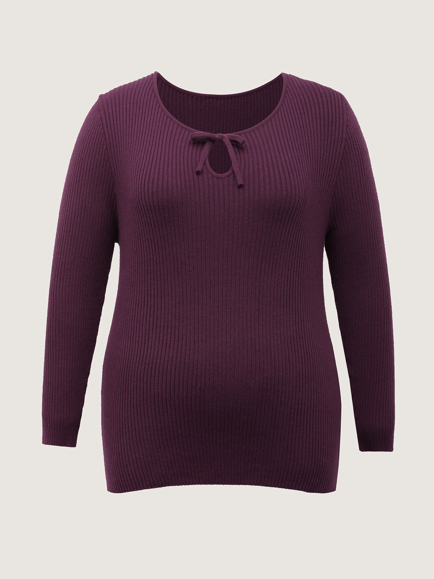 Supersoft Textured Cut-Out Neckline Fitted Pullover-Sweetccc