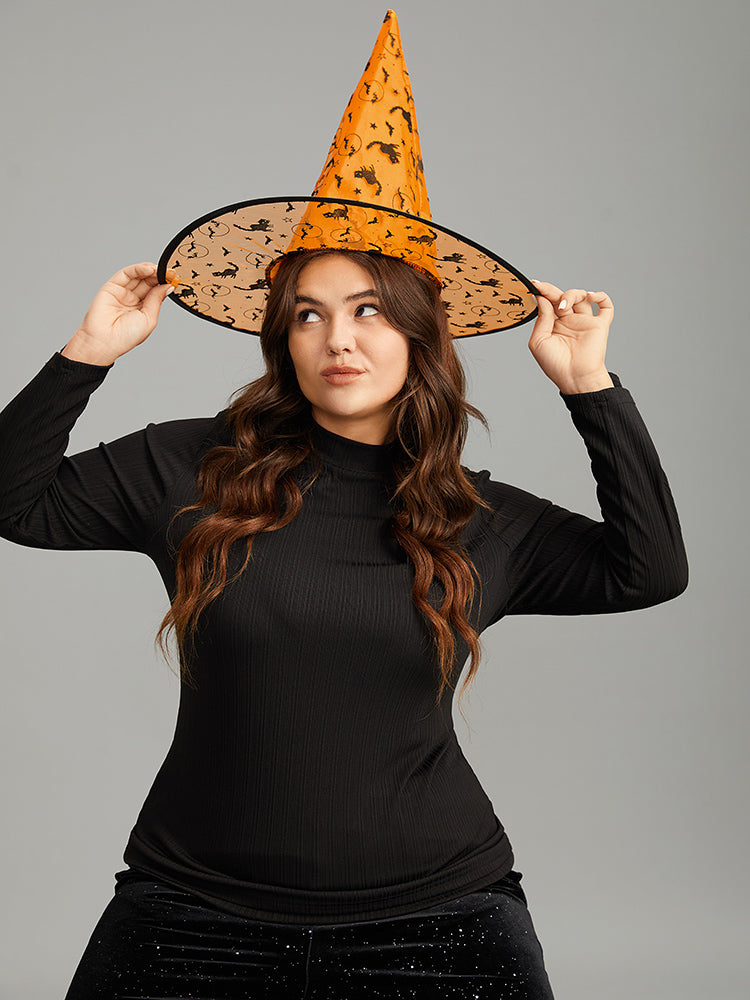 Halloween Cat Mesh Patchwork Hat-Sweetccc