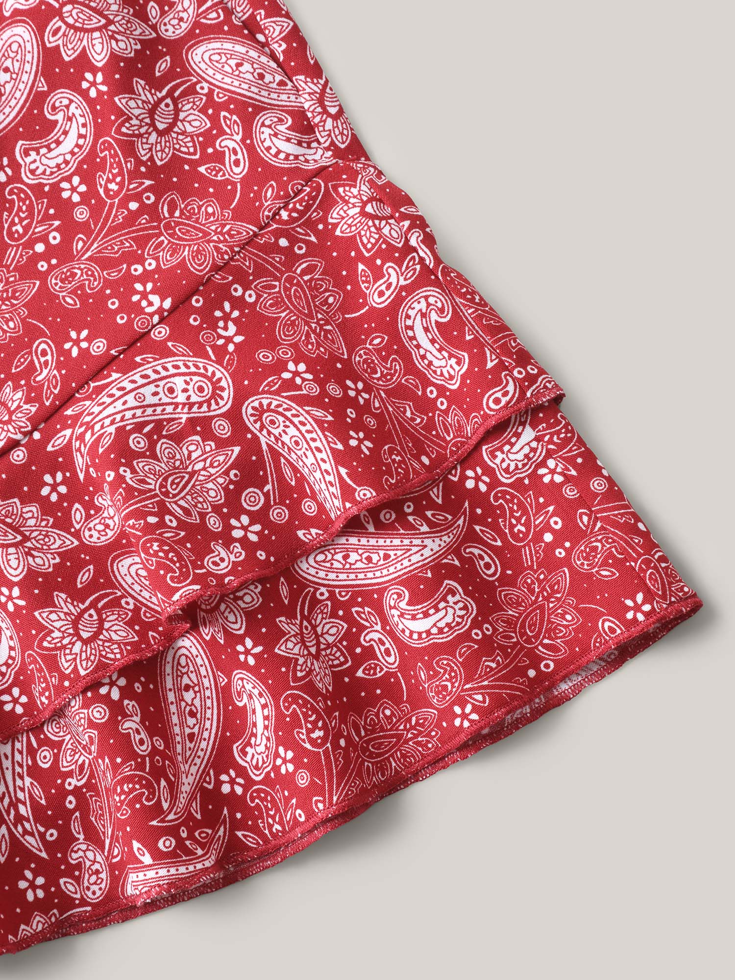 Paisley Print Flared Wide-Leg Shorts-Sweetccc