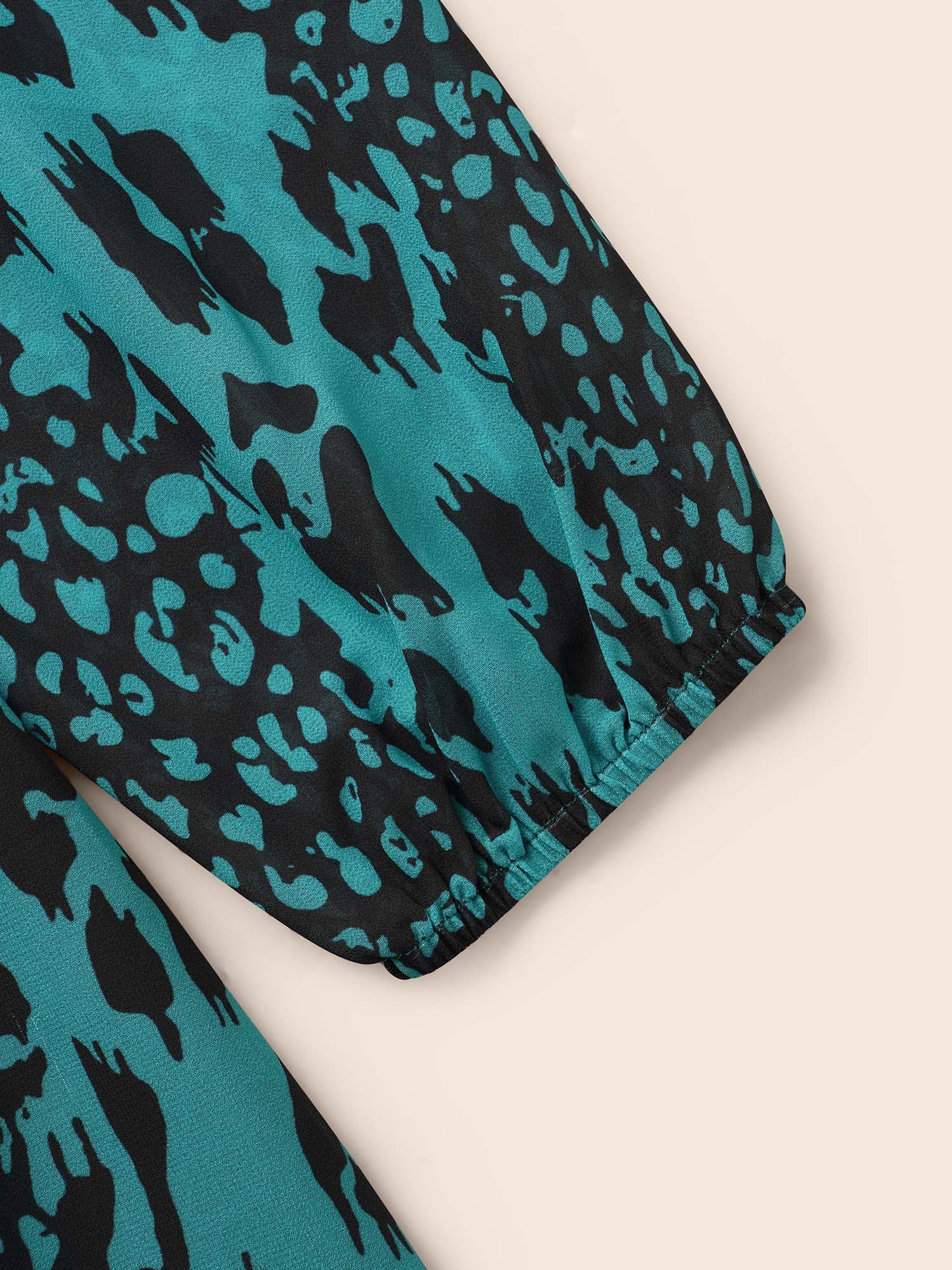 Leopard Print Elastic Waist Tie Knot Dress-Sweetccc