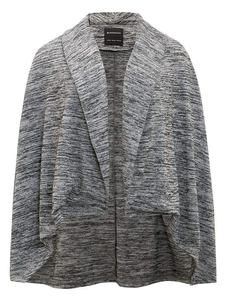 Supersoft Essentials Solid Heather Asymmetrical Hem Kimono-Sweetccc