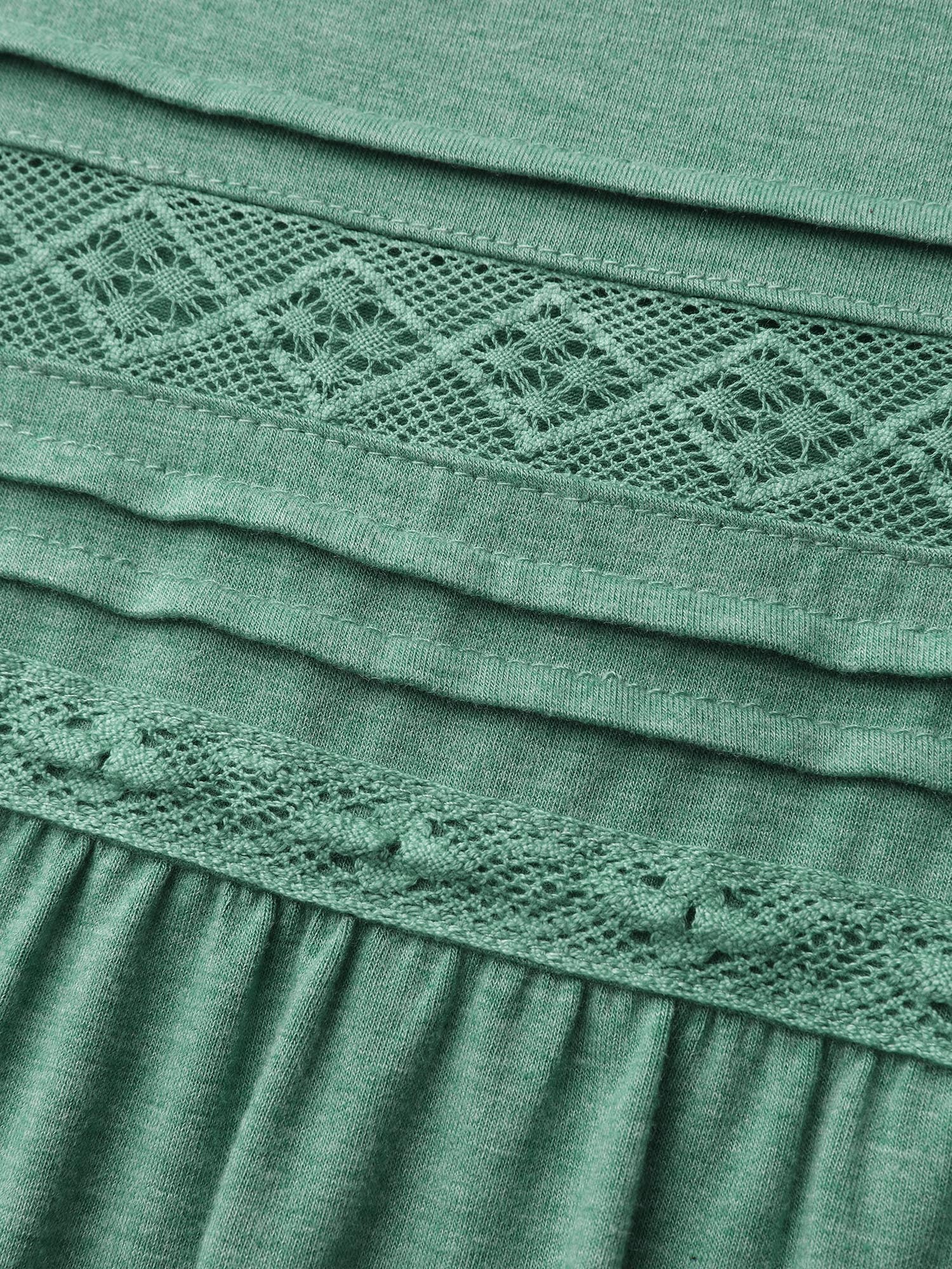 Supersoft Pleated Detail Lace Trim T-Shirt-Sweetccc