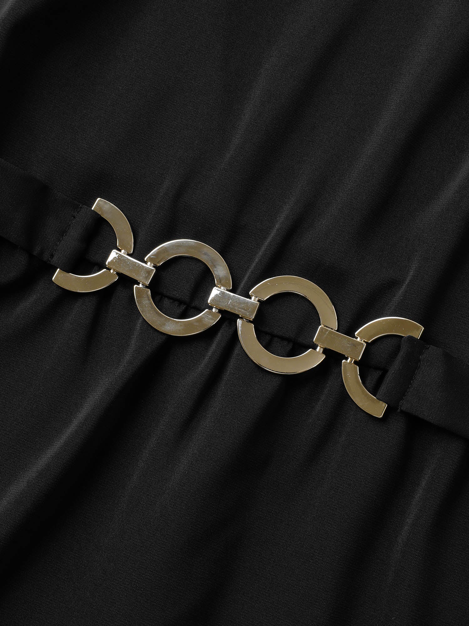 Multiple Rings Buckle Belt Blouse-Sweetccc