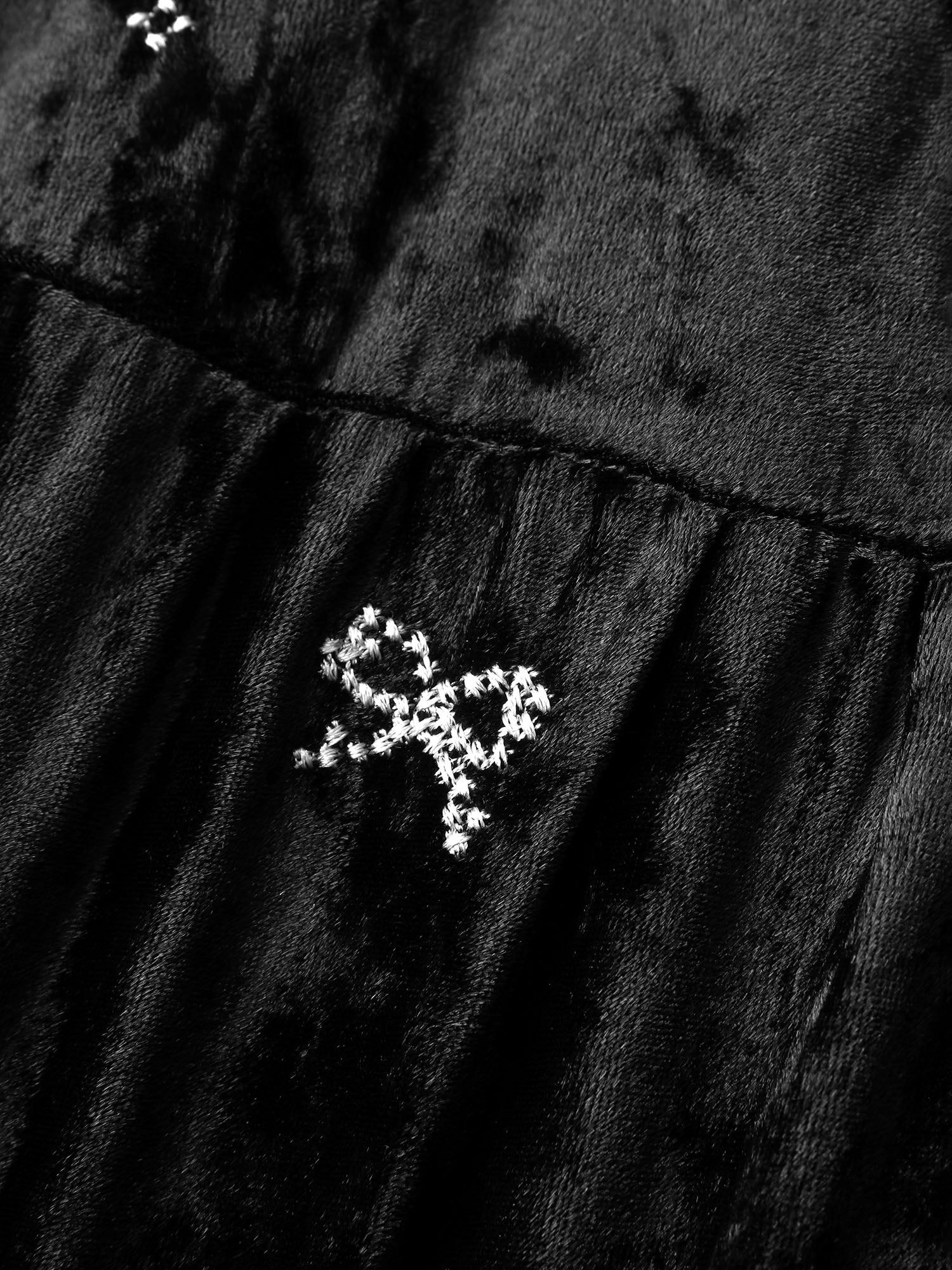 Velvet Bowknot Ruffled Mini Skirt-Sweetccc