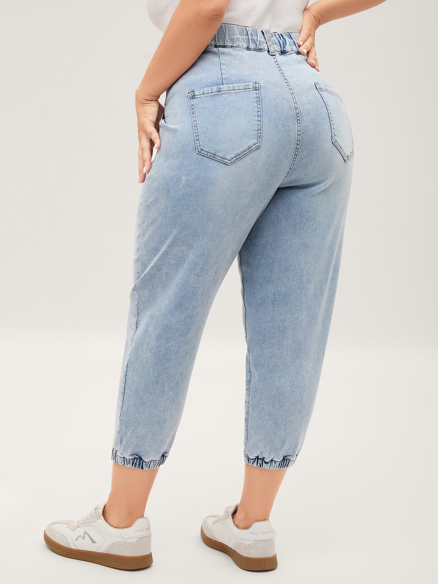 Stretchy Waist Boyfriend Jeans-Sweetccc