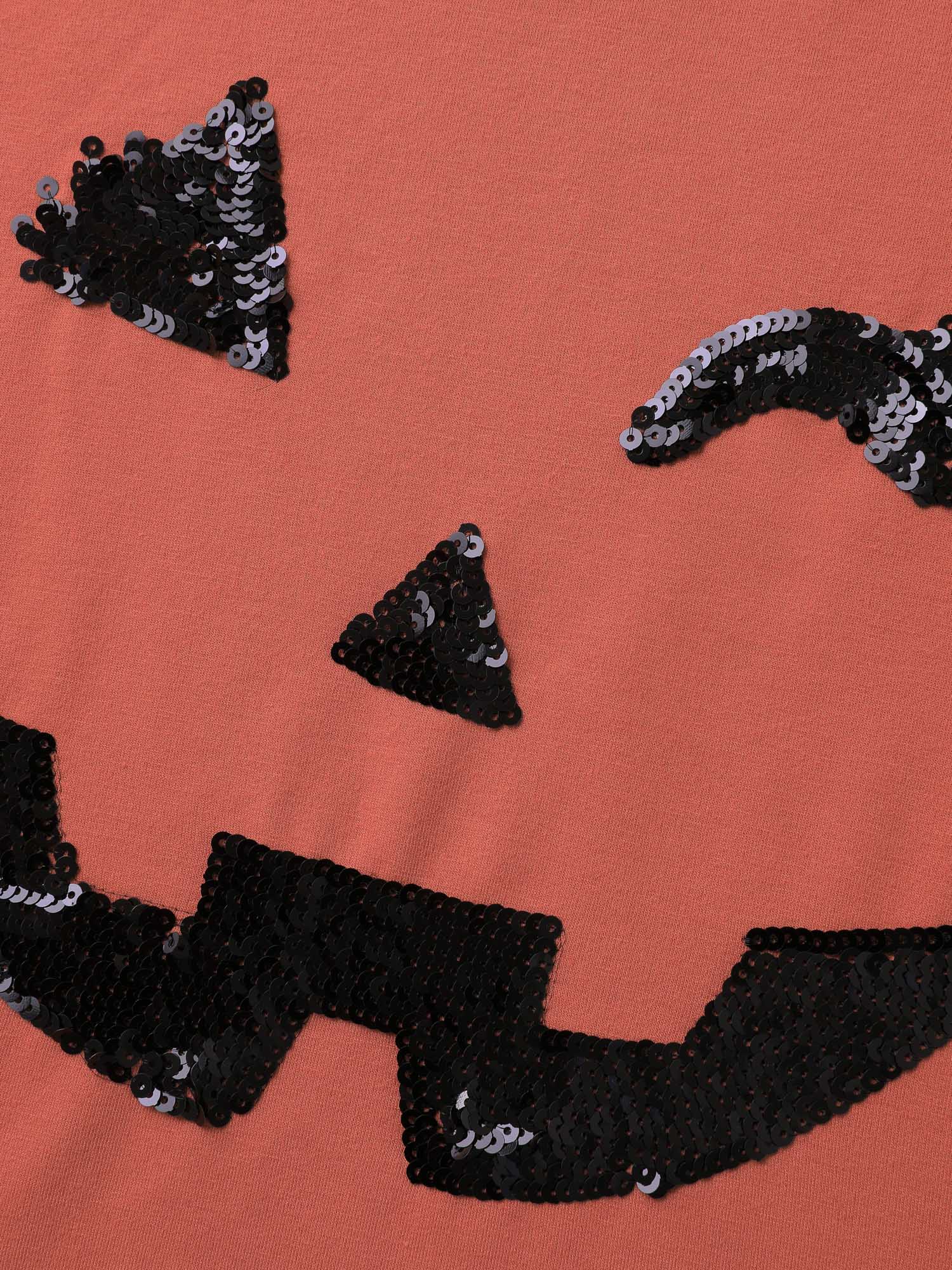 Supersoft Pumpkin Spice Sequin Embroidery Sweatshirt-Sweetccc