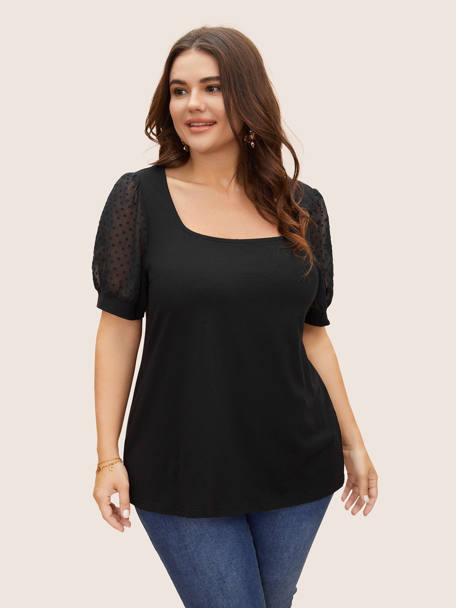 Jacquard Decor Cotton Top-Sweetccc