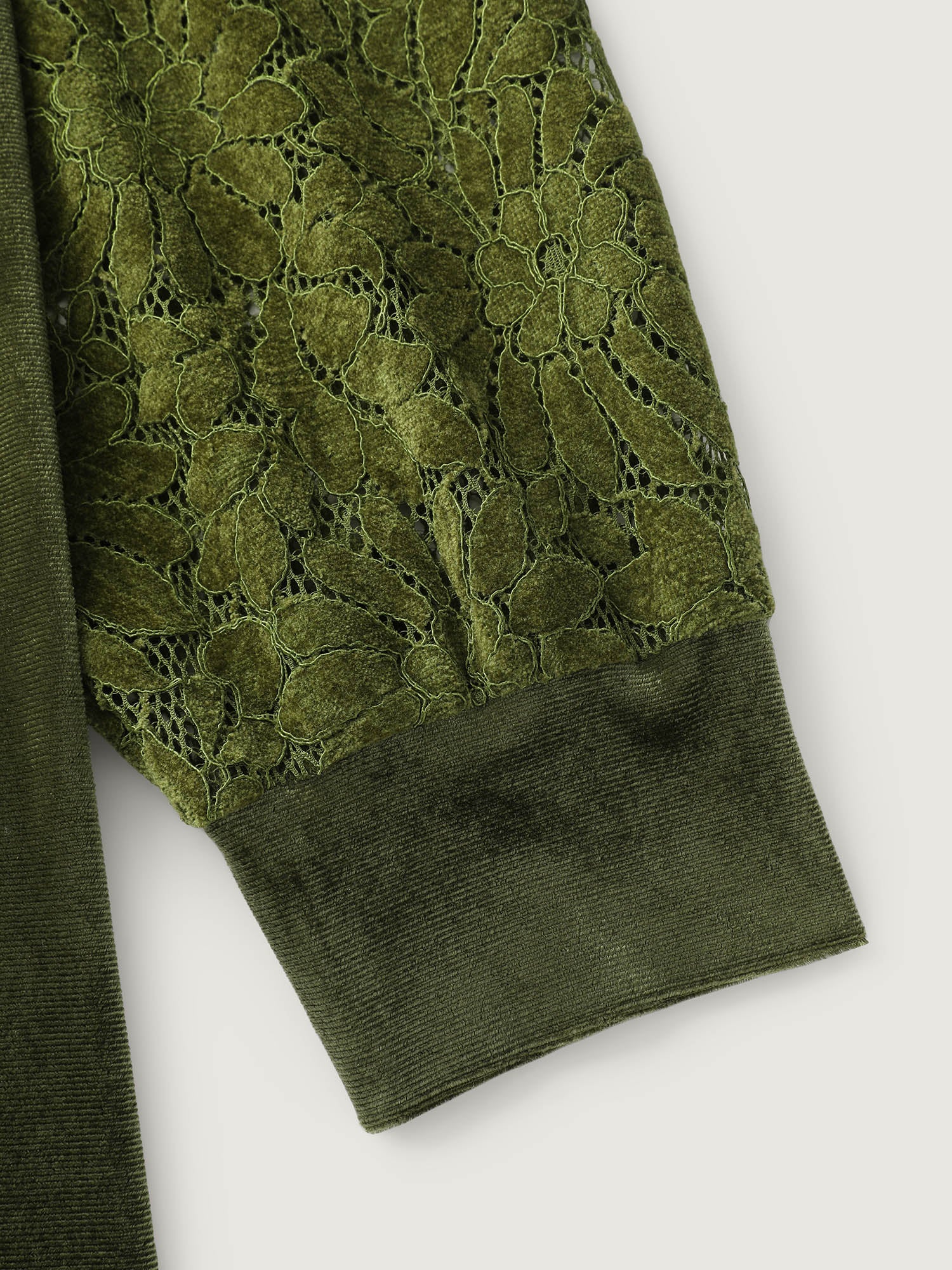 Velvet Stretchy Spliced V-Neck Blouse-Sweetccc