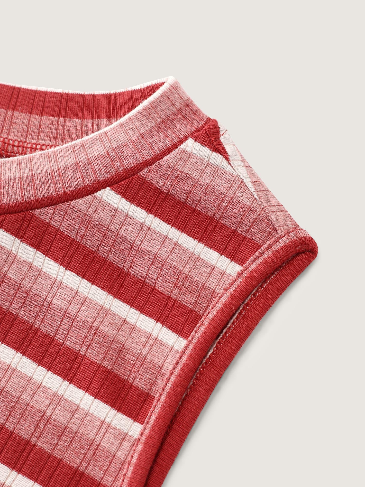 Stretchy Ribbed Crew Neckline Fitted Tank Top-Sweetccc