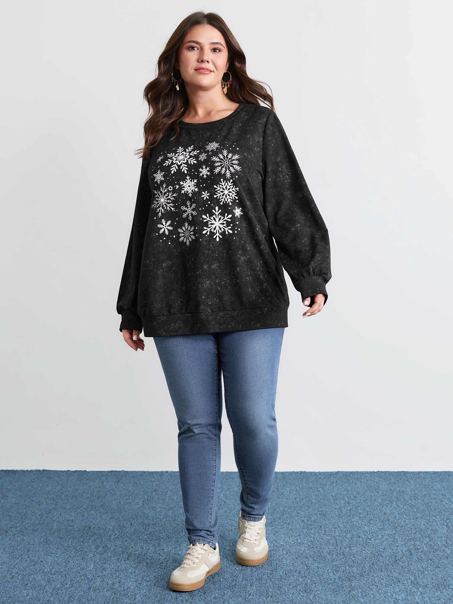 Holiday Cozy Print Sweatshirt-Sweetccc