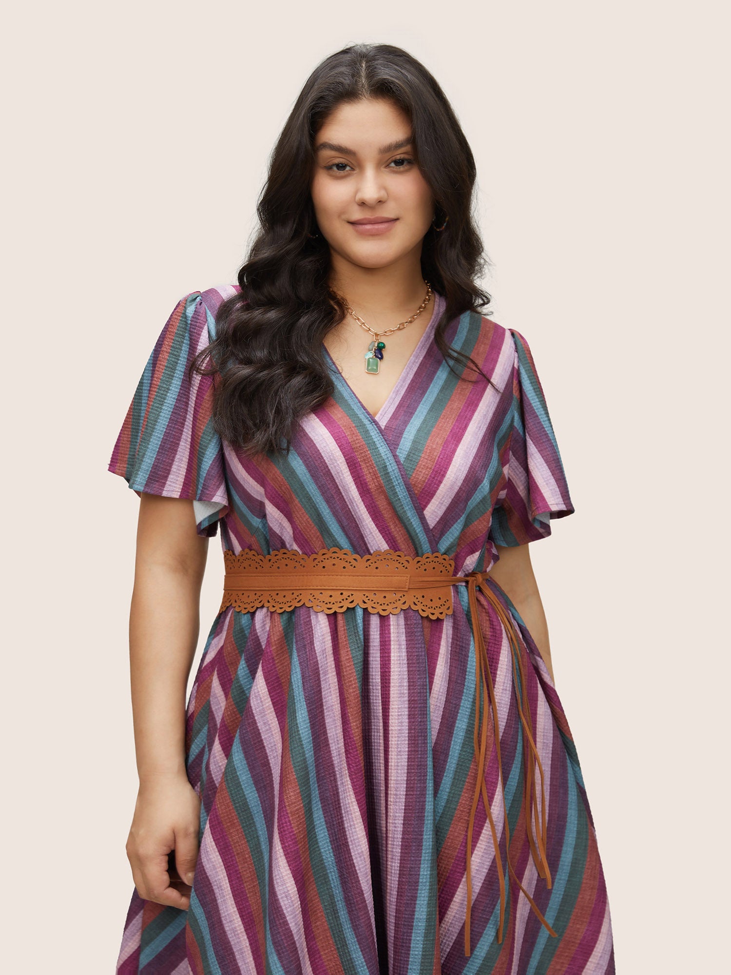 Solid Laser Cut Scalloped Trim Vacation Belt-Sweetccc