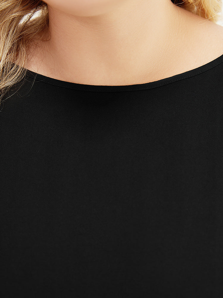 Floral Appliques Patchwork Asymmetrical Hem Cold Shoulder Blouse-Sweetccc