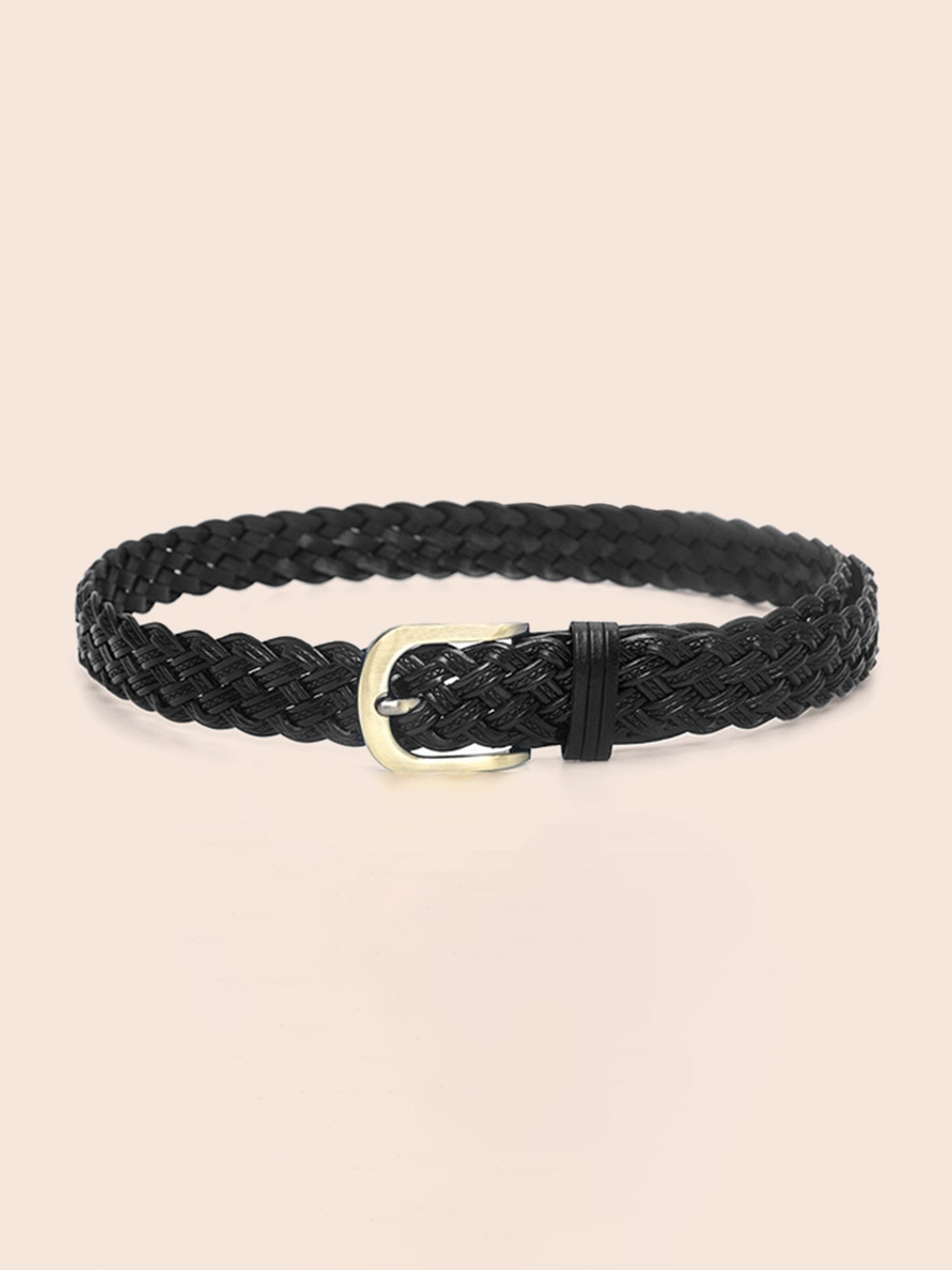 Solid Pin Buckle Woven Belt-Sweetccc
