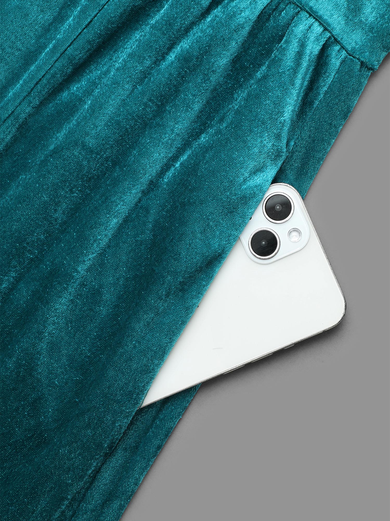 Velvet V-Neck Side Slit Maxi Dress-Sweetccc