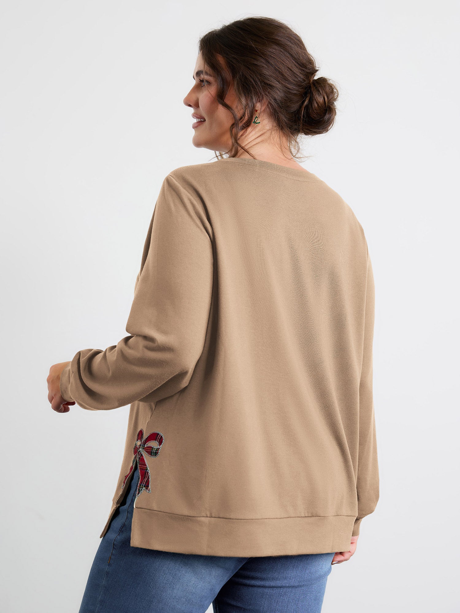 Merry Applique Embroidery Sweatshirt-Sweetccc