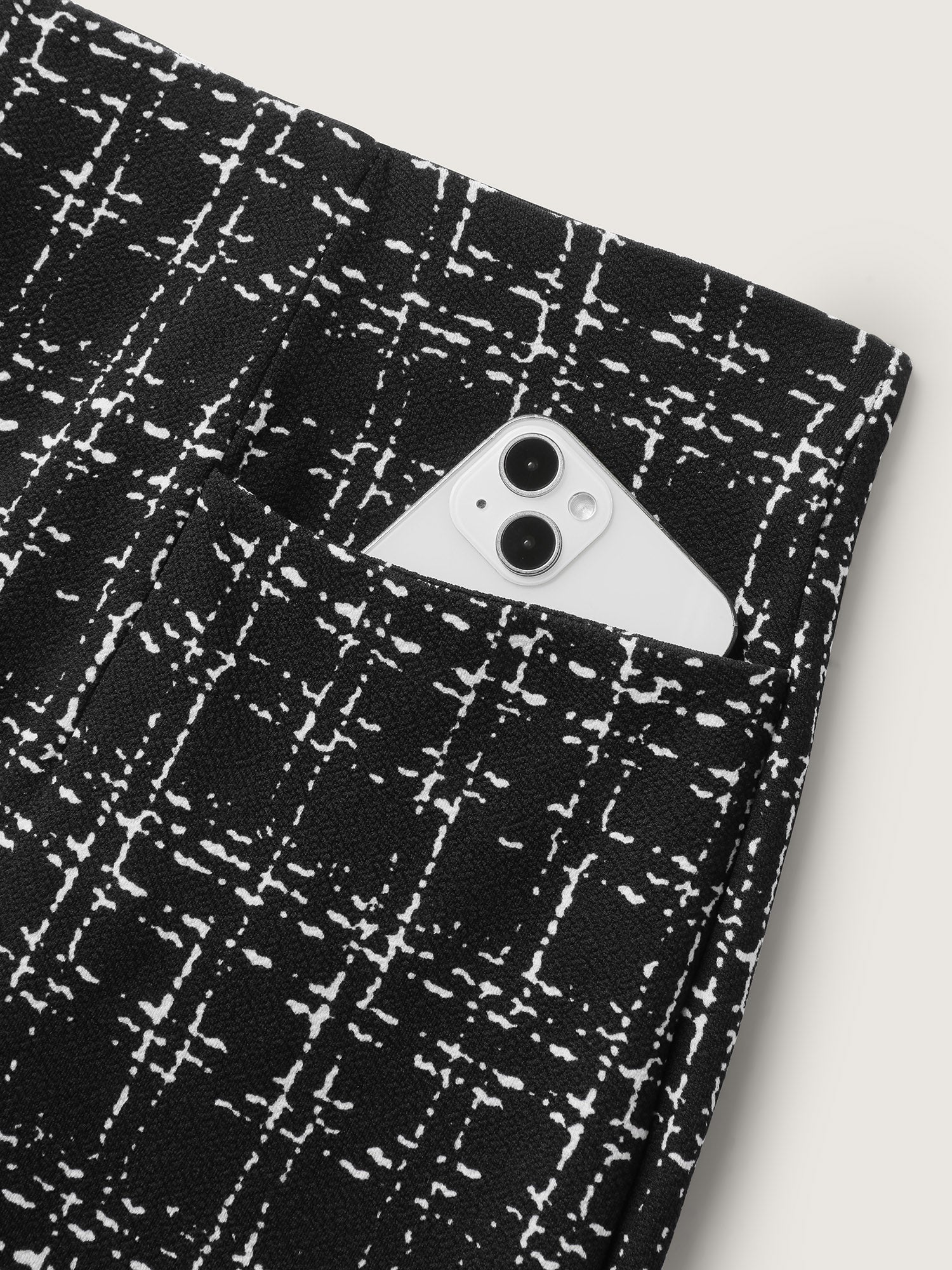 Tweed Texture Wide-Leg Pants-Sweetccc