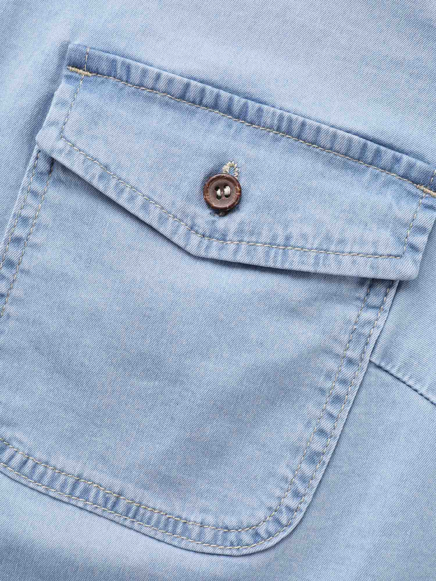 Stretch Denim Chest Pockets Jacket-Sweetccc