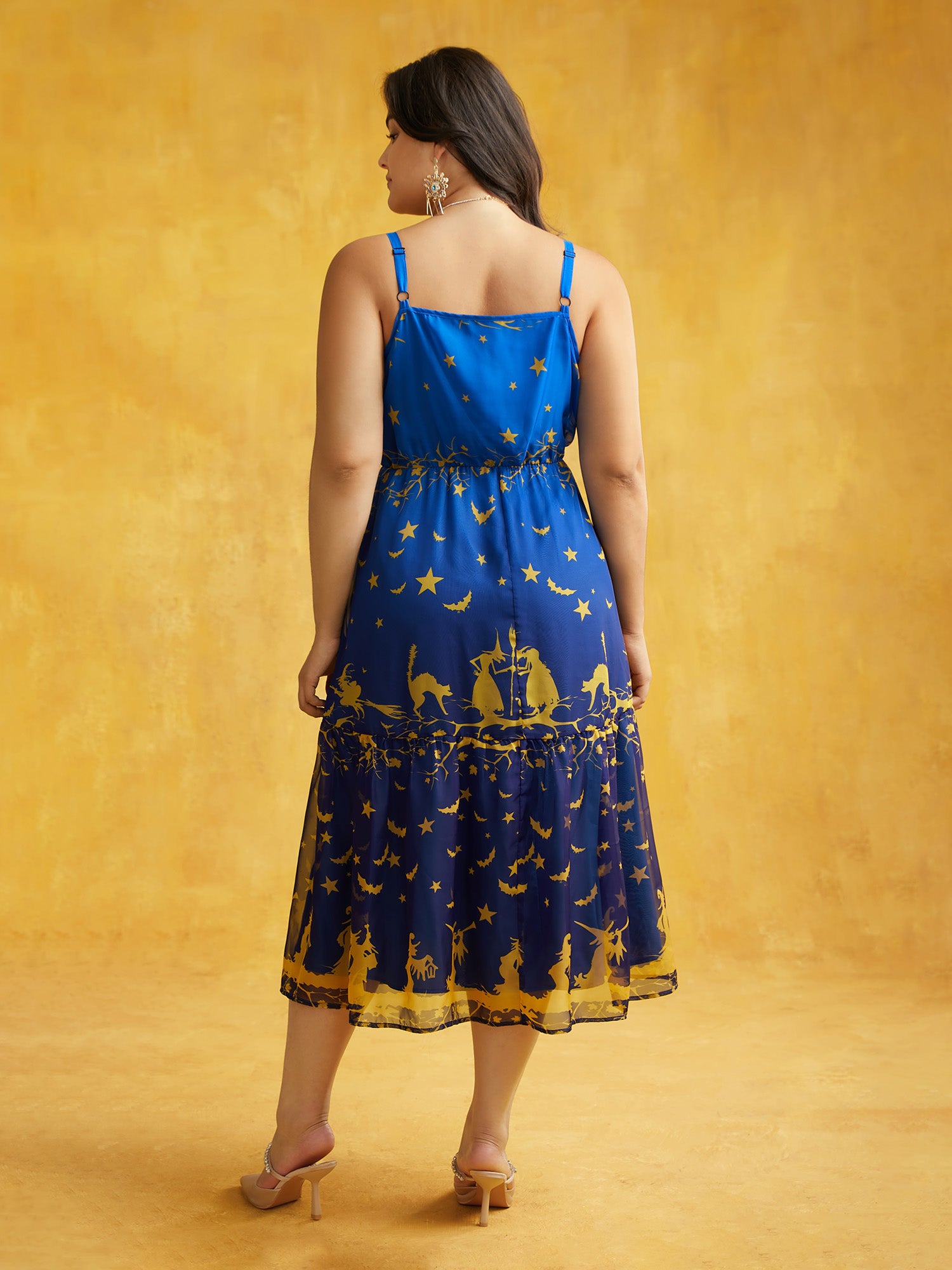 Moonlit Chiffon Changing Gradient Midi Dress-Sweetccc