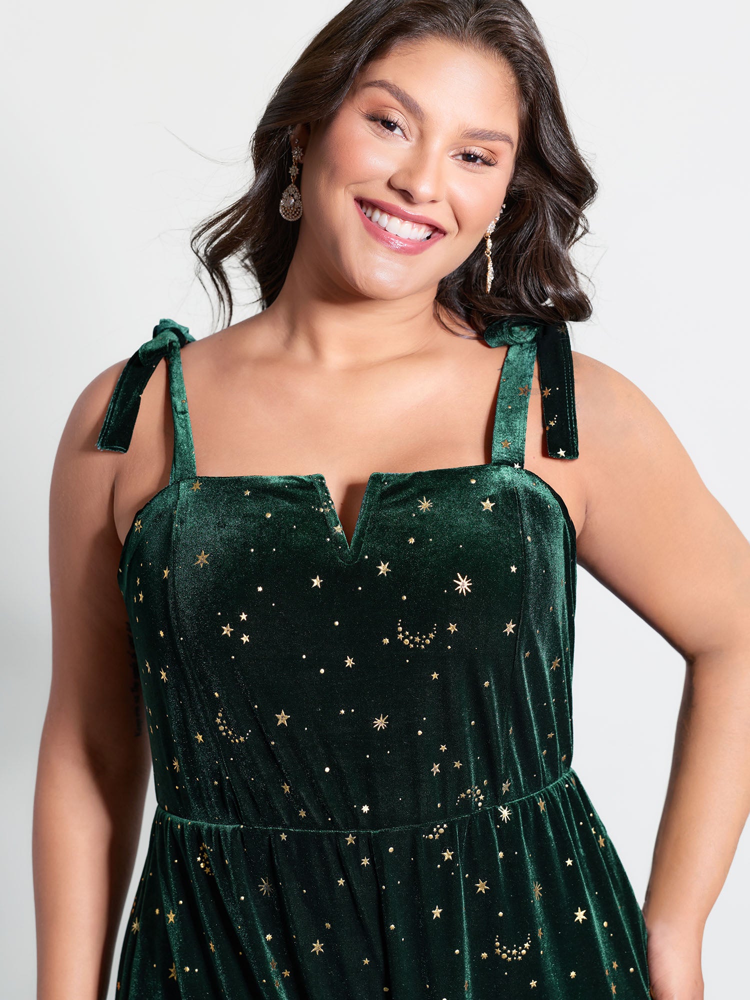 Velvet Stretchy Gold Stamp Jumpsuit-Sweetccc