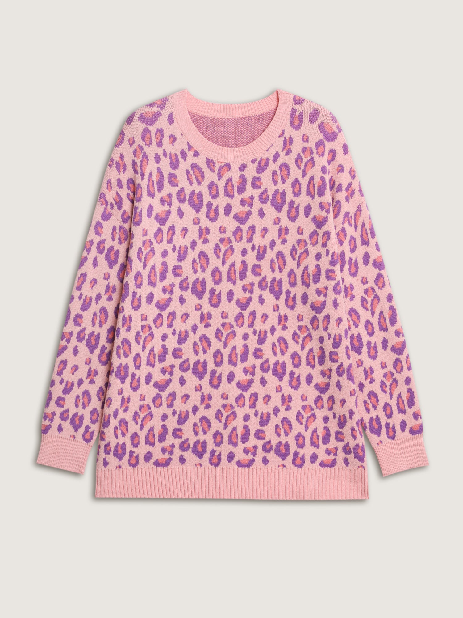 Sweet Leopard Pattern Jacquard Pullover-Sweetccc