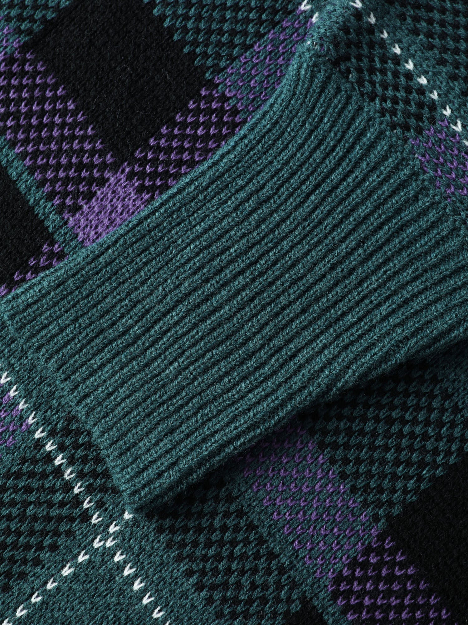 Holiday Plaid Turtleneck Fringe Hem Pullover-Sweetccc