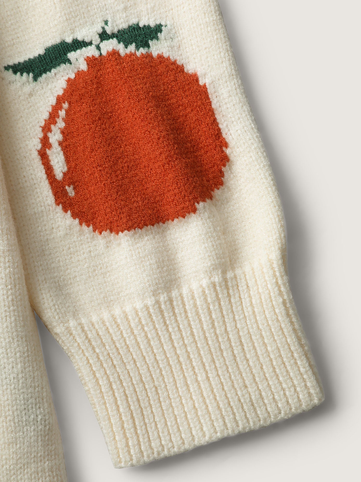 Supersoft Stretchy Fruit Pattern Ribbed Hem Pullover-Sweetccc