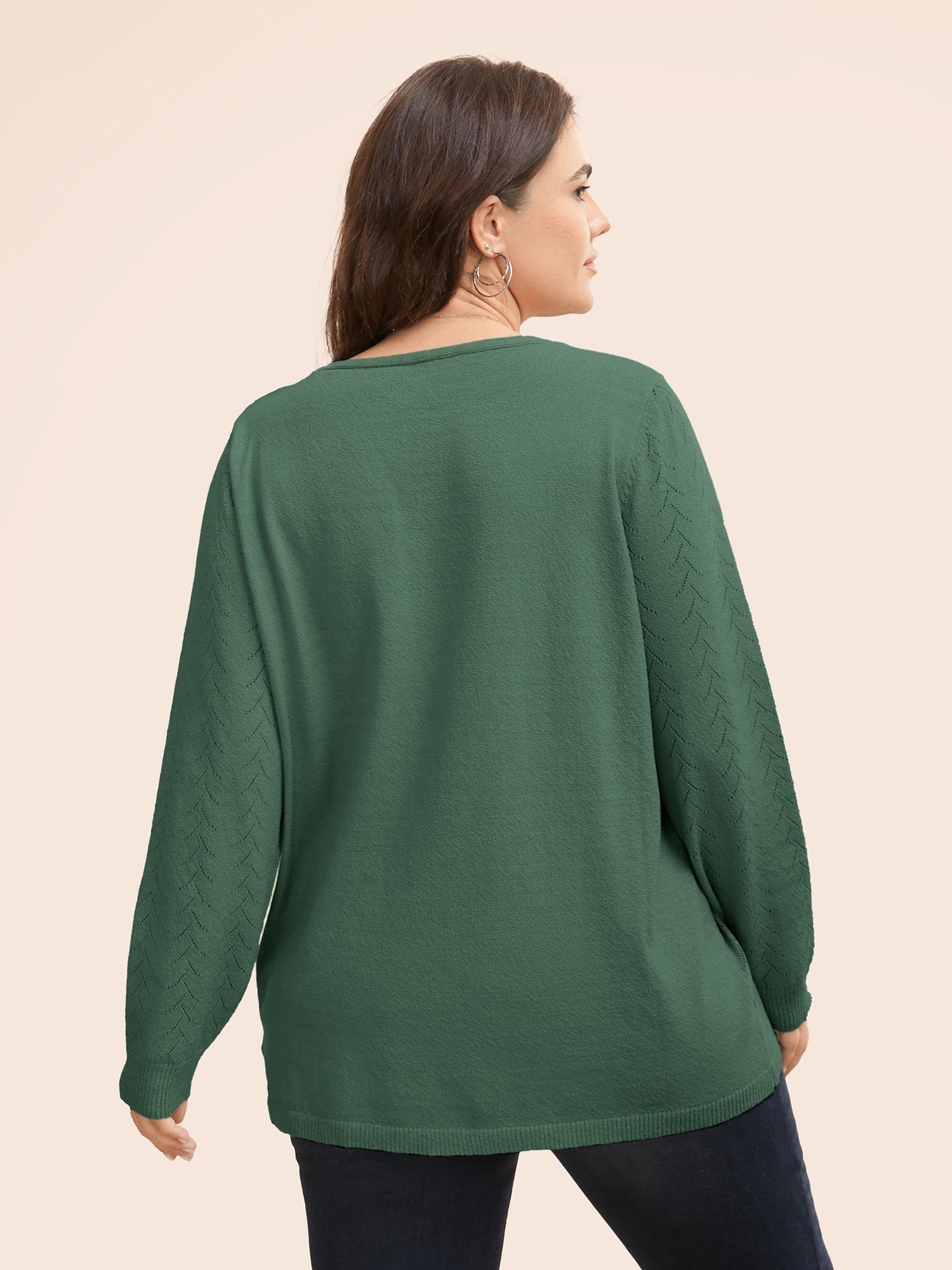 Texture V Neck Lightweight Pullover-Sweetccc