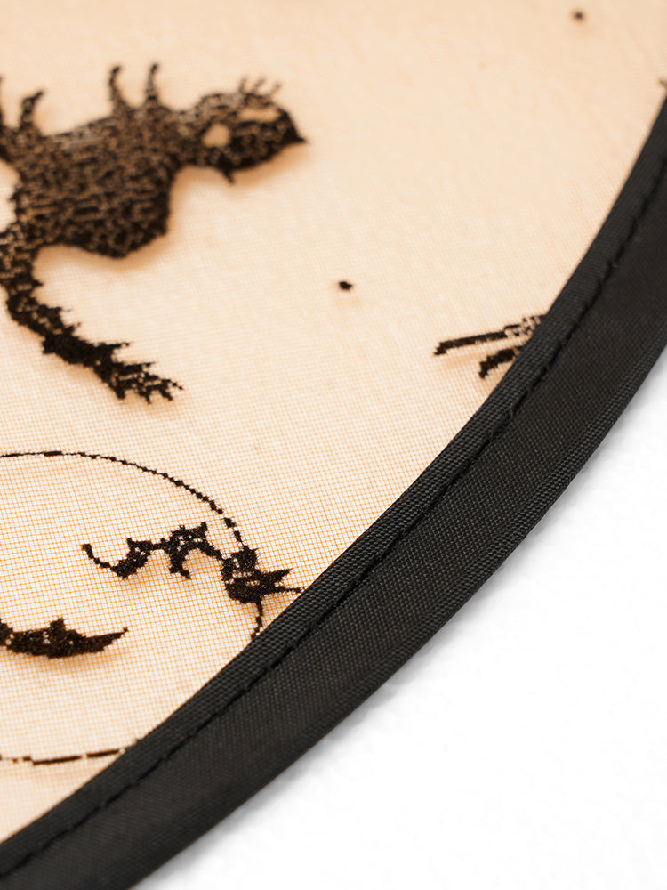 Halloween Cat Mesh Patchwork Hat-Sweetccc