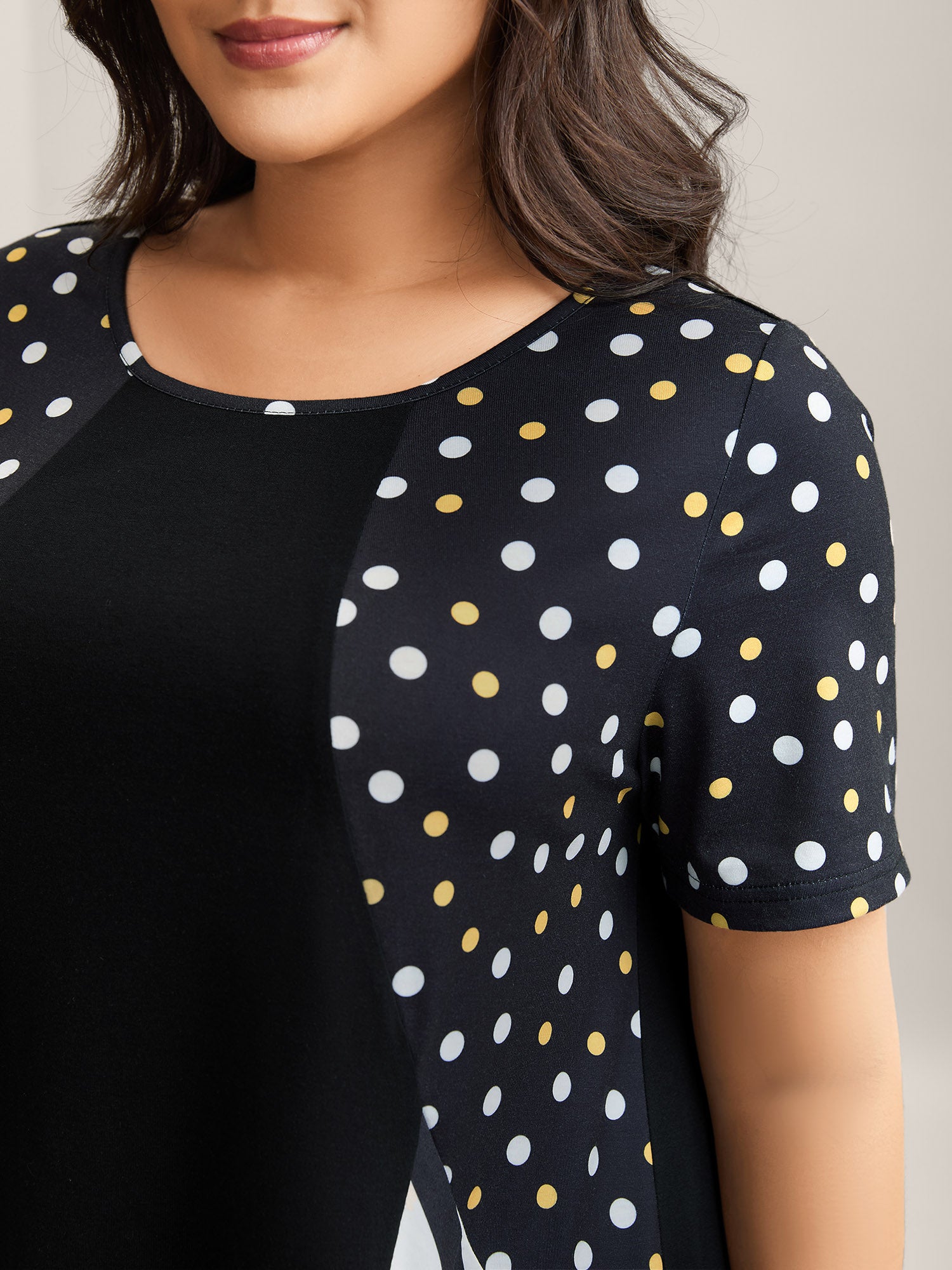 Supersoft Stretchy Polka Dots Stripe T-Shirt-Sweetccc