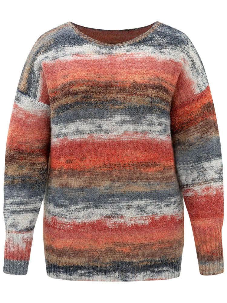 Heather Colorblock Contrast Drop Shoulder Pullover-Sweetccc