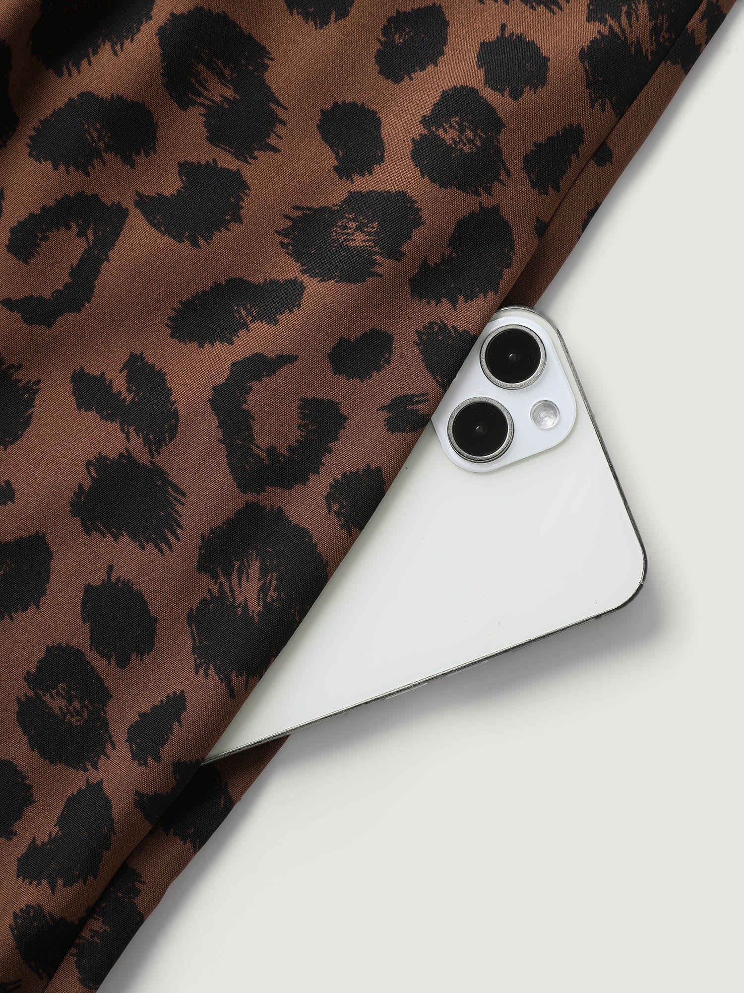 Leopard Print Shirred Shoulder Ties Jumpsuit-Sweetccc