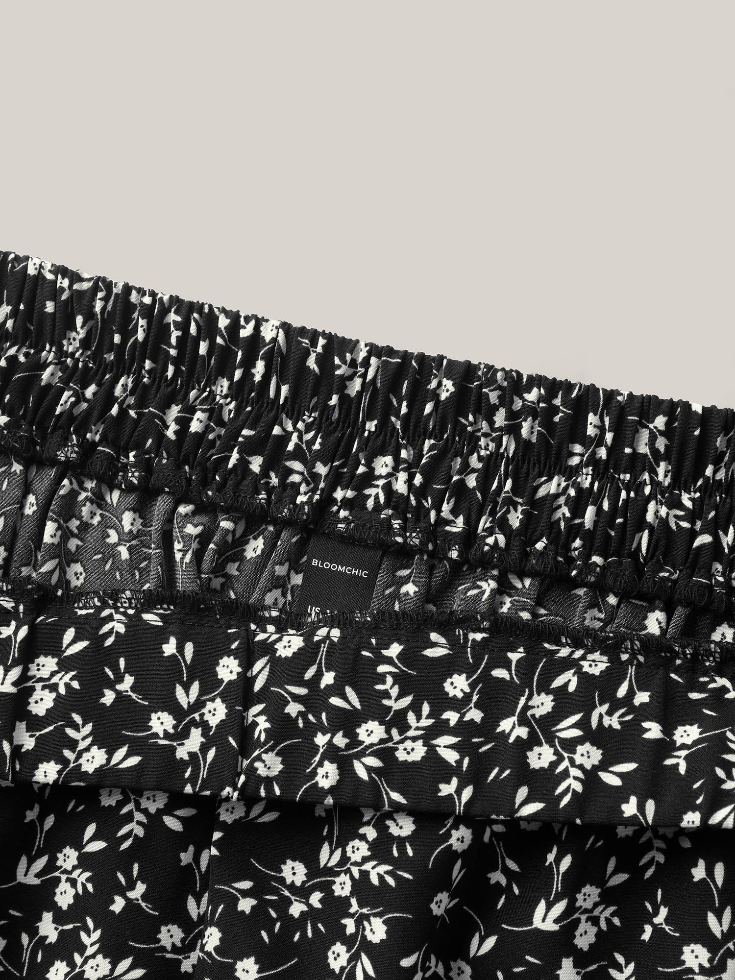 Floral Print Wide-Leg Shorts-Sweetccc