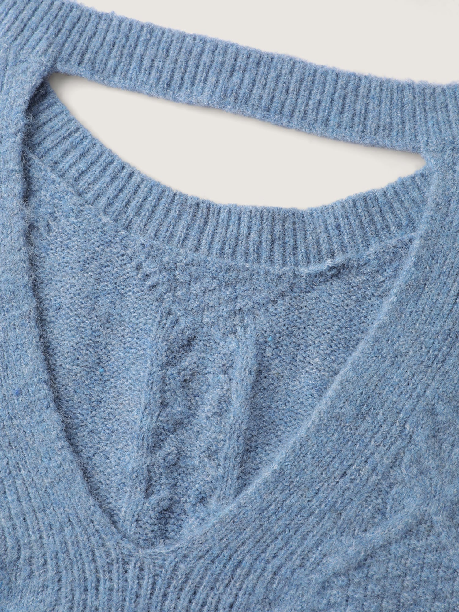 Supersoft Textured Backless Ribbed Hem Pullover-Sweetccc