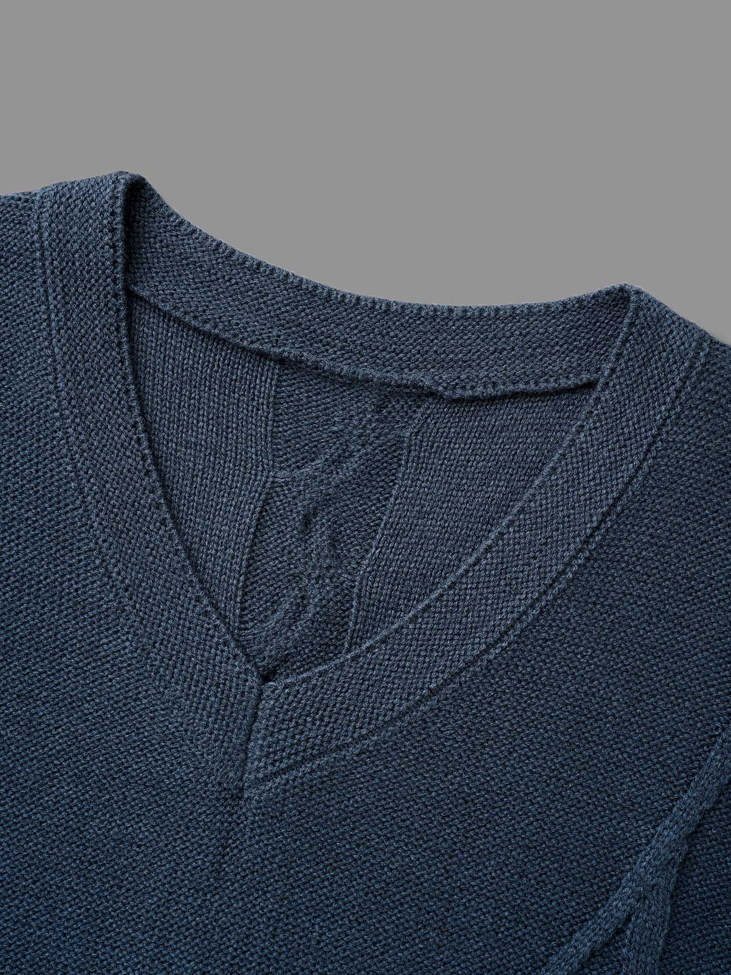 V Neck Cable Knit Texture Pullover-Sweetccc