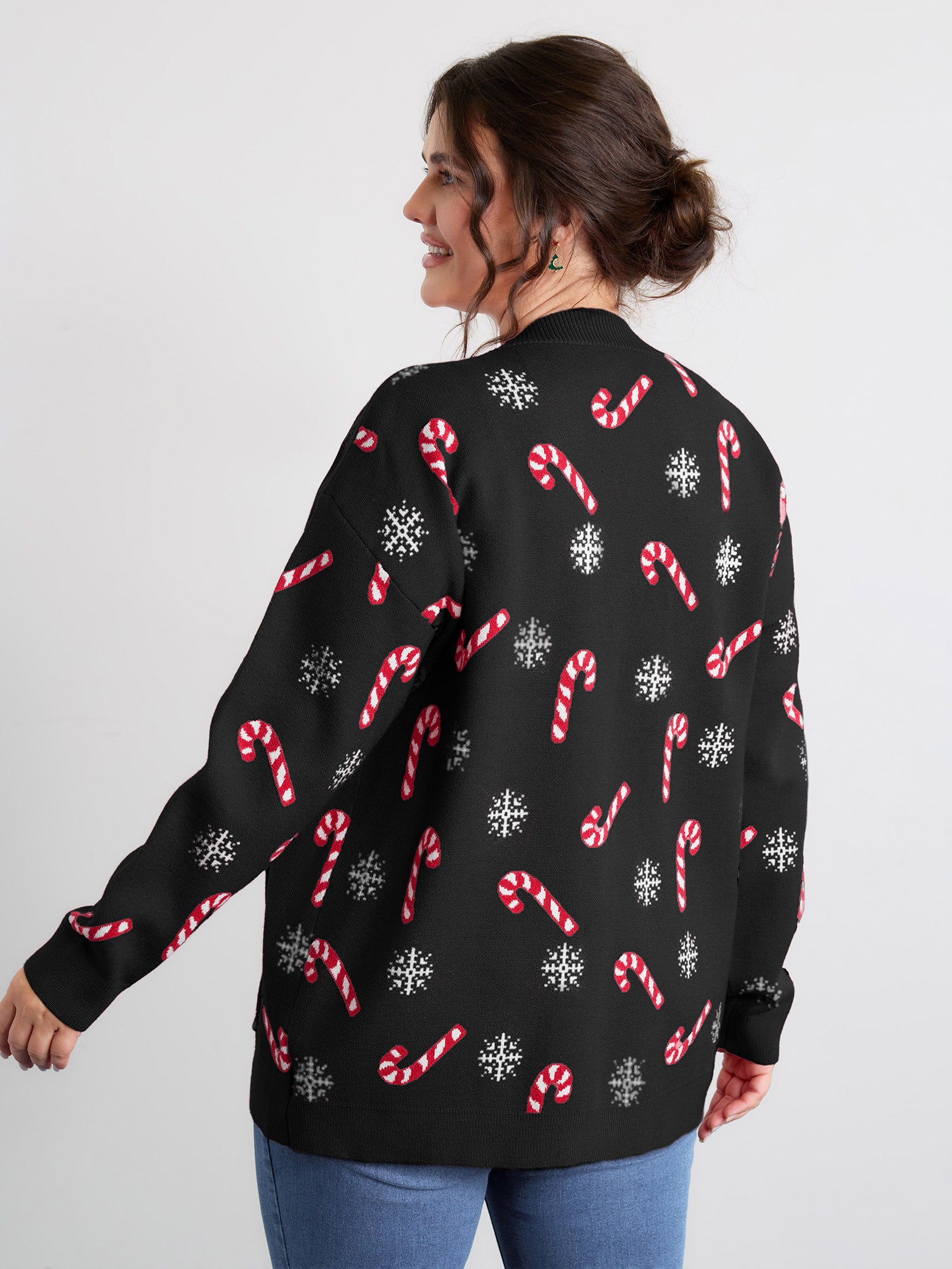 Holiday Candy Patch Pockets Knit Cardigan-Sweetccc