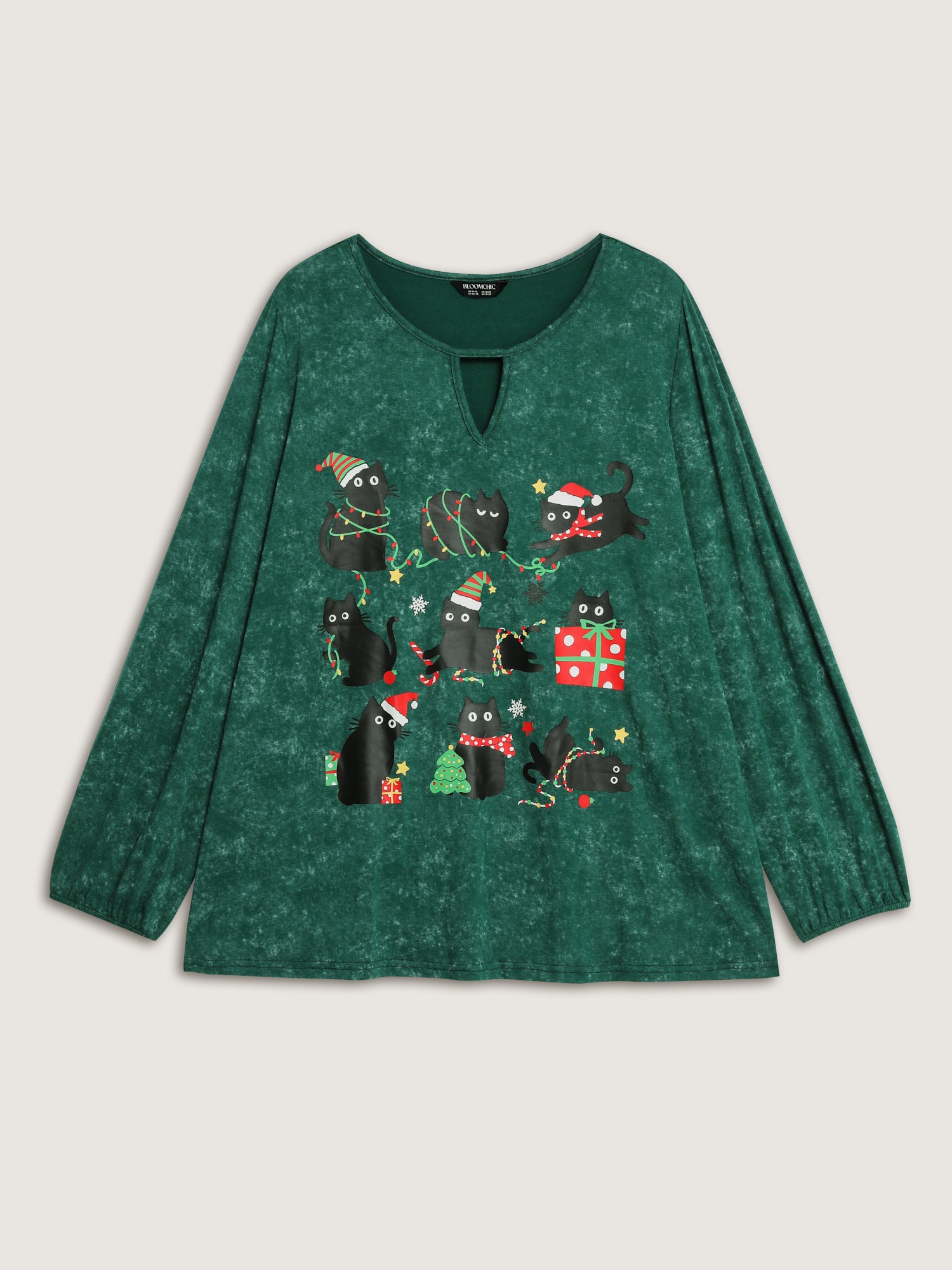 Holiday Cat Snowflake Effect T-Shirt-Sweetccc