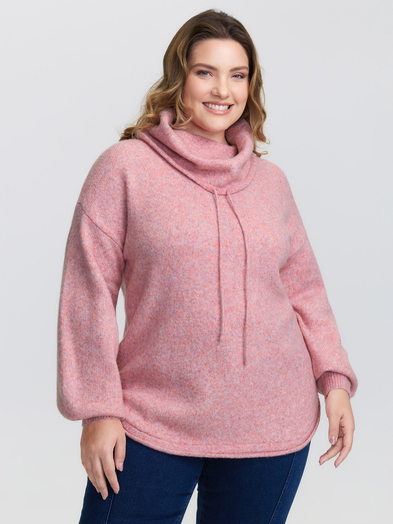 Supersoft Turtleneck Balloon Sleeve Pullover-Sweetccc