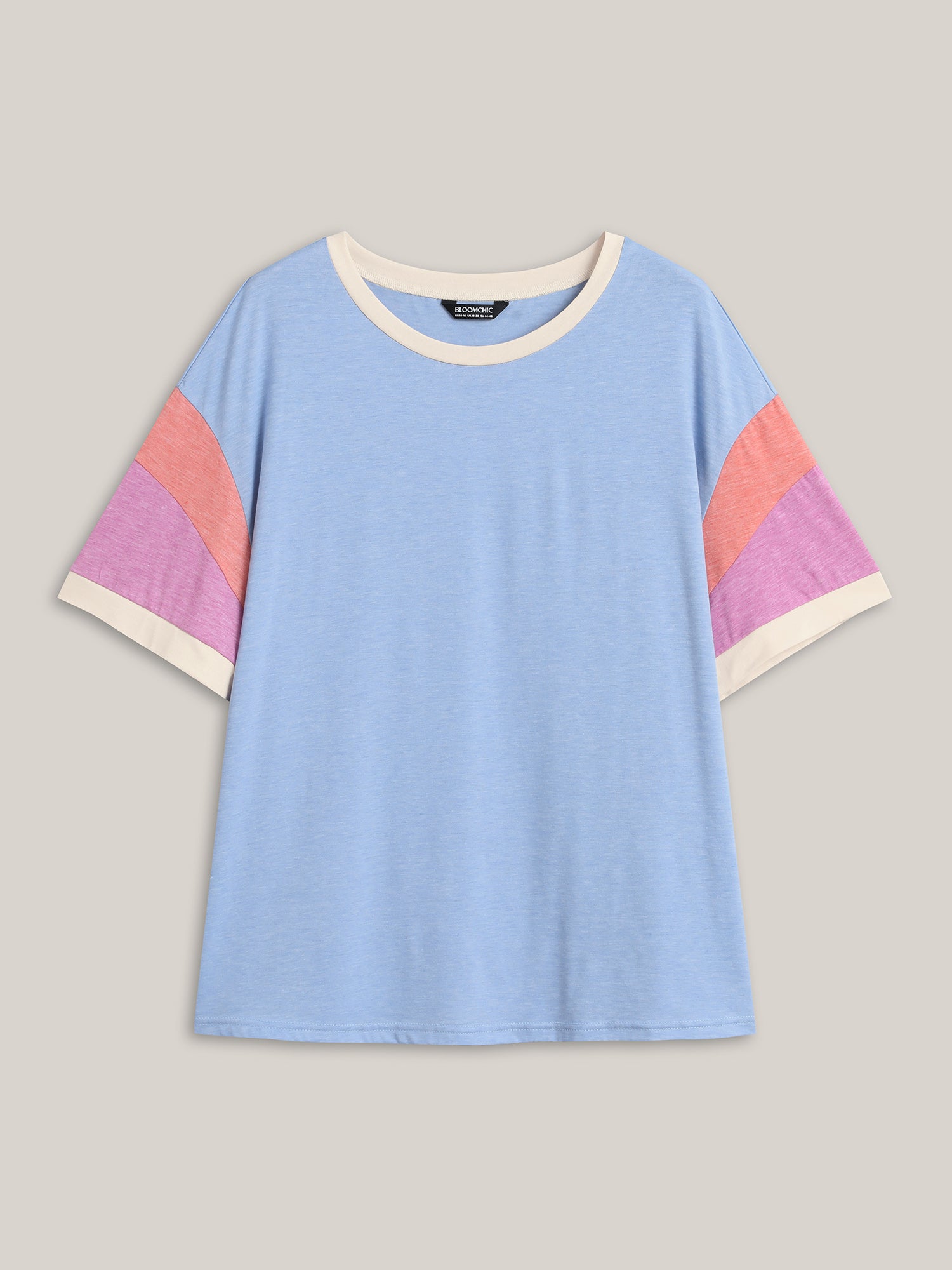 Supersoft Stretchy Color Contrast T-Shirt-Sweetccc