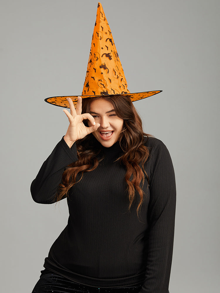 Halloween Cat Mesh Patchwork Hat-Sweetccc