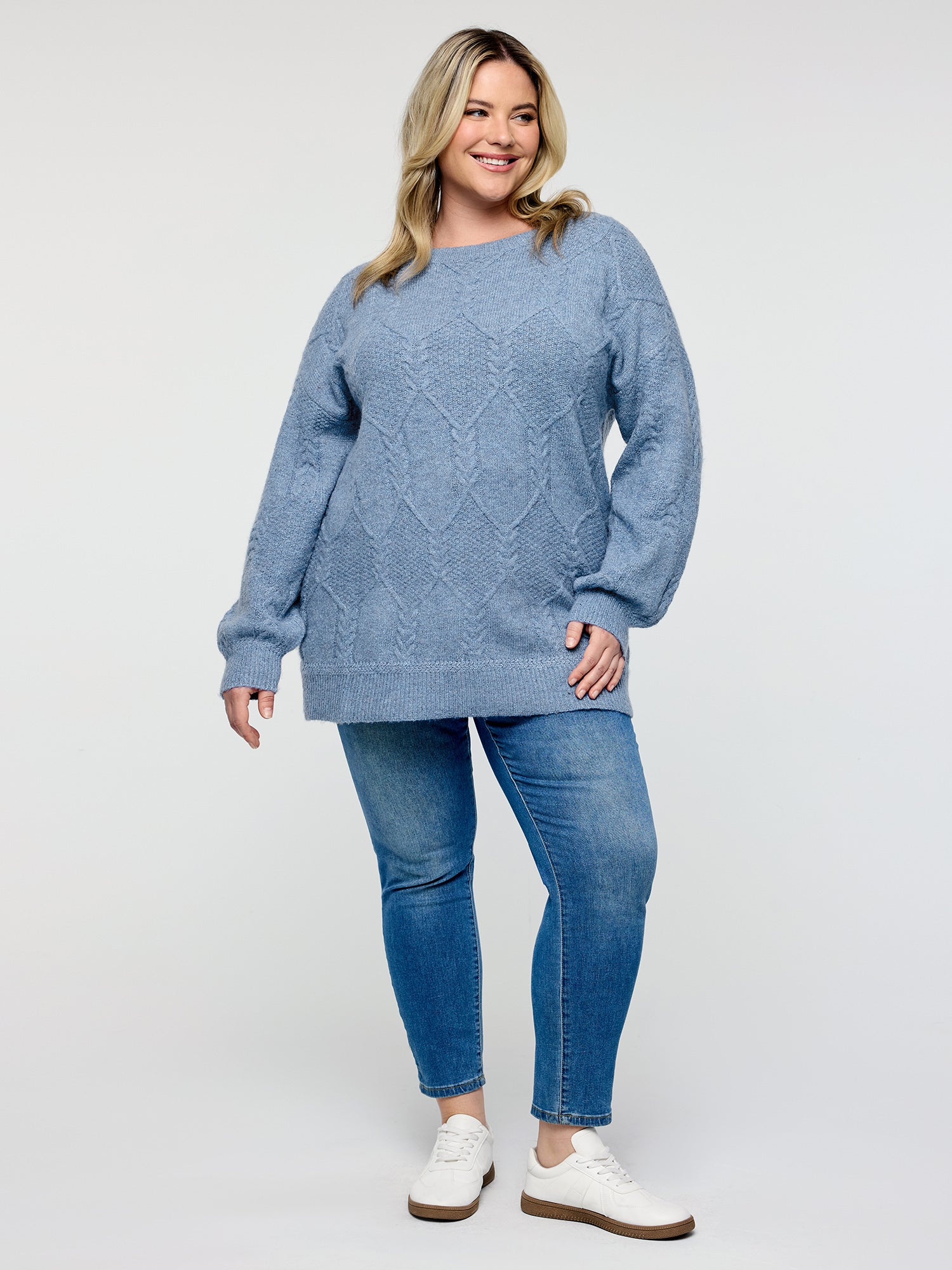 Supersoft Textured Backless Ribbed Hem Pullover-Sweetccc