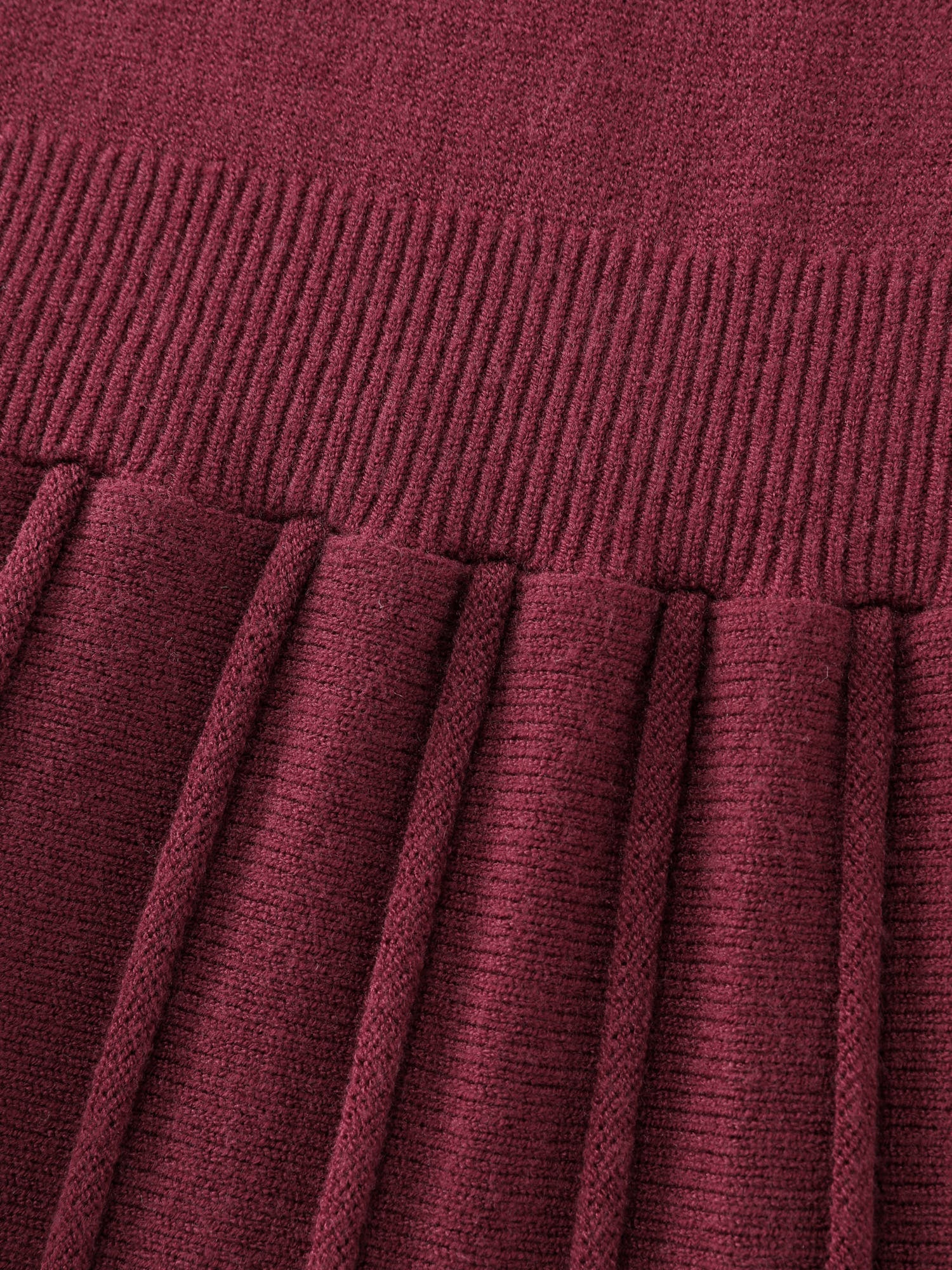 Supersoft Ruffled Neckline Cinched-Waist Sweater Dress-Sweetccc