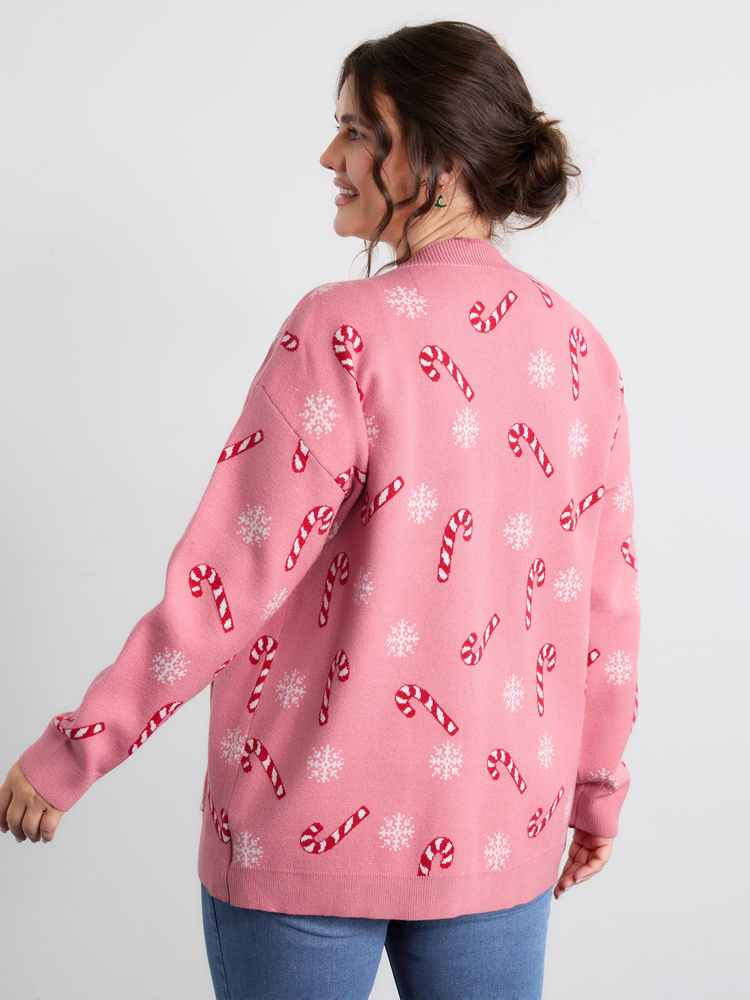 Holiday Candy Patch Pockets Knit Cardigan-Sweetccc