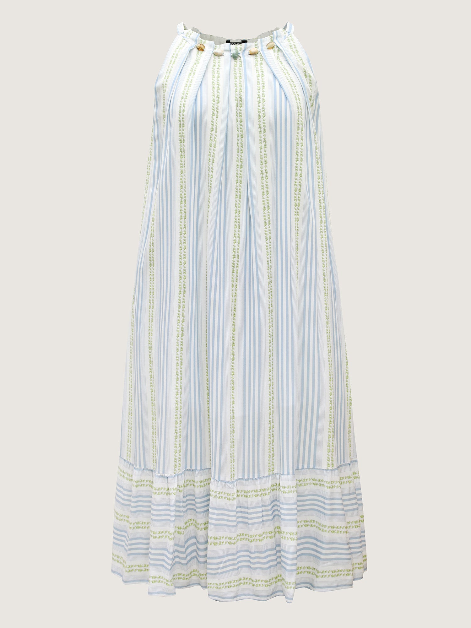 Nautical Stripes Flared Midi Dress-Sweetccc