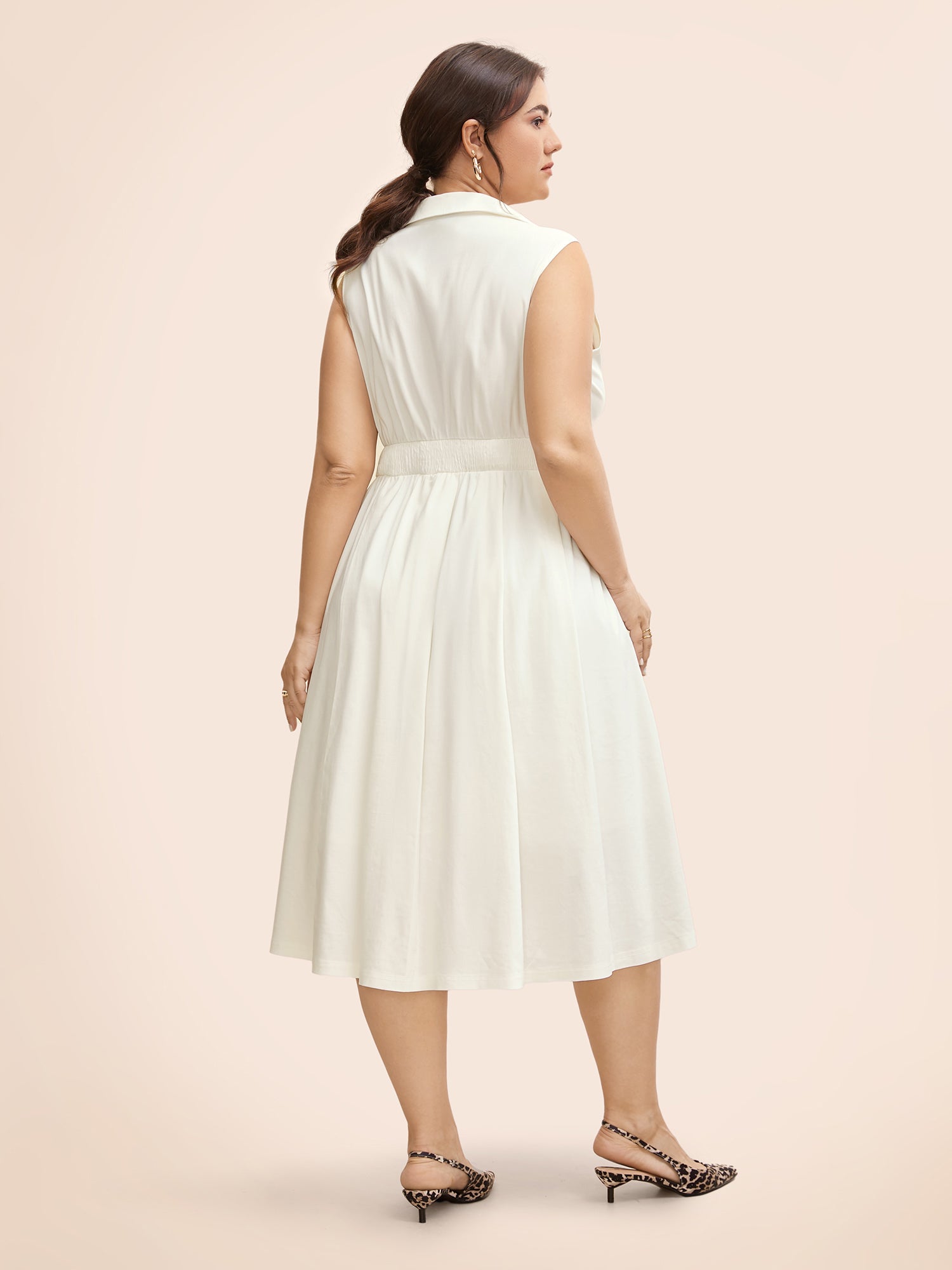 Stretch Woven Midfielder Midi Dress-Sweetccc